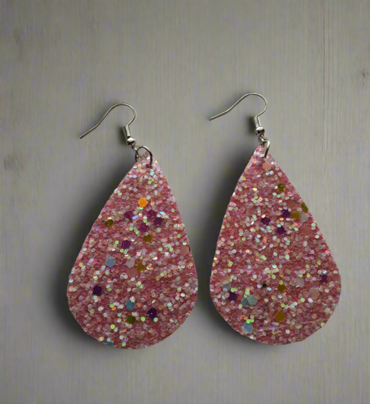 Pink Sparkle Earrings Style # 549