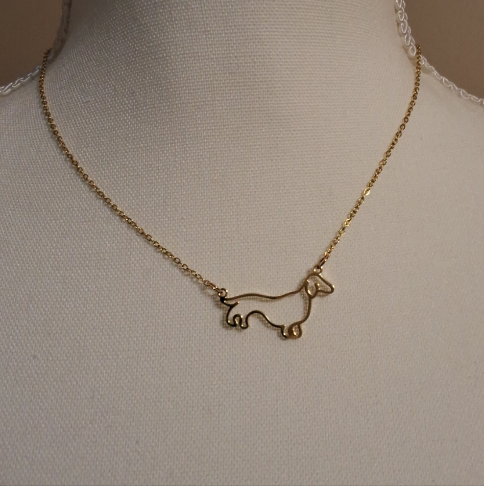 Gold Dachshund Necklace Style # 811