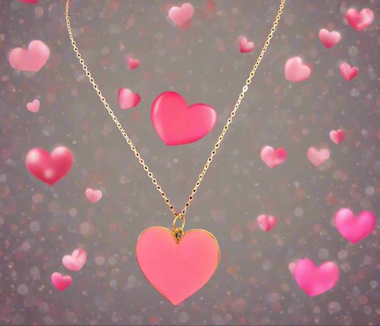 Pink Heart Necklace Style # 707