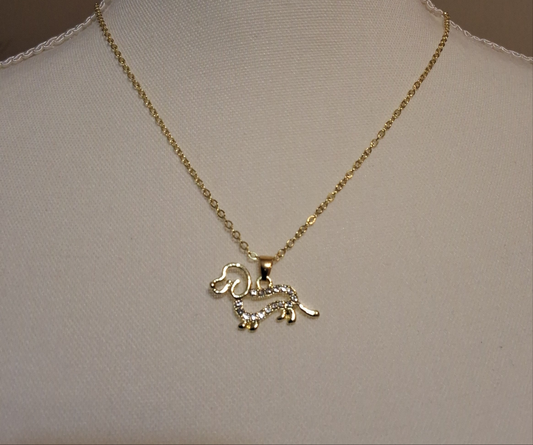 Gold Dachshund Necklace Style # 810