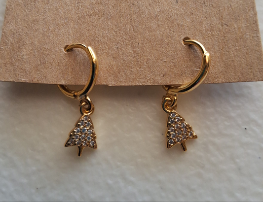 Gold Christmas Earrings Style # 763