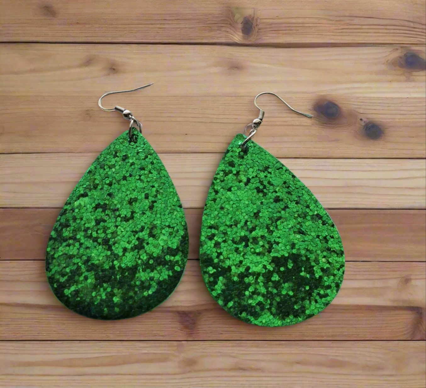 Green Sparkle Earrings Style # 105