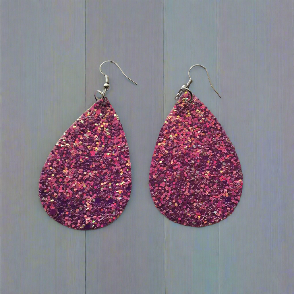 Pink Sparkle Earrings Style # 153