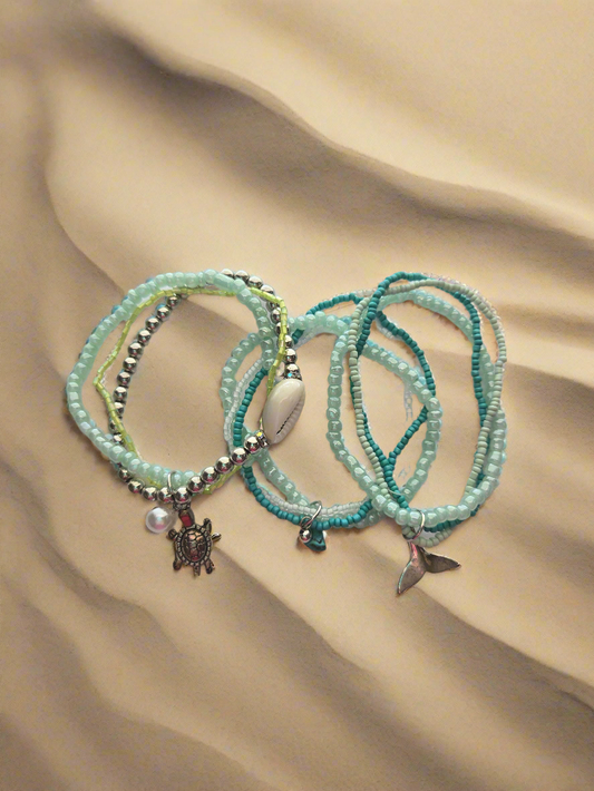 Teal Beach Bracelet Set Style # 962