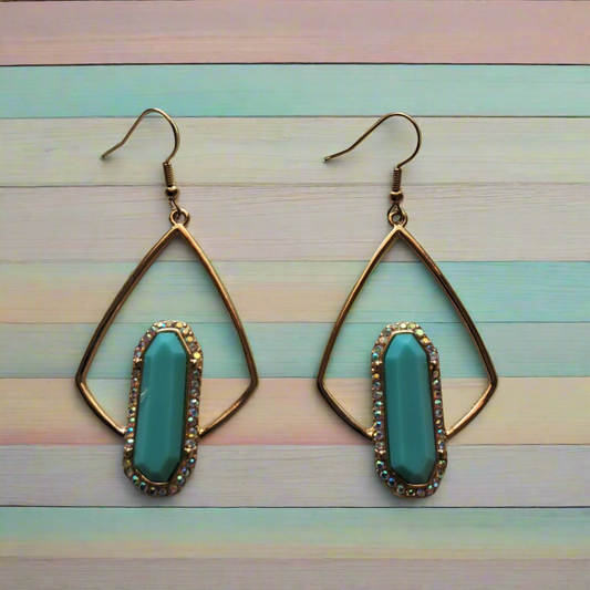 Teal Earrings Style # 470