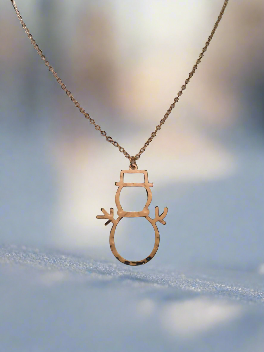 Gold Snowman Necklace Style # 1175