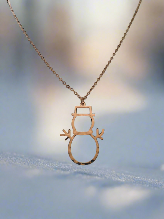 Gold Snowman Necklace Style # 1175