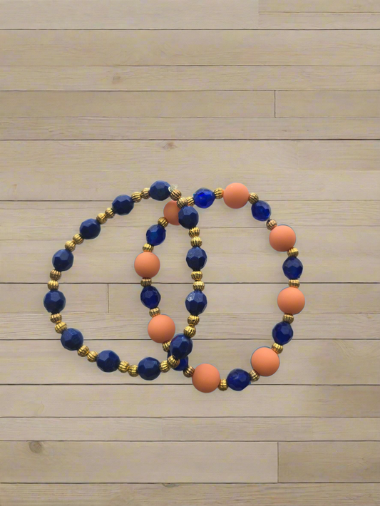 Orange and Blue Bracelet Set Style #229