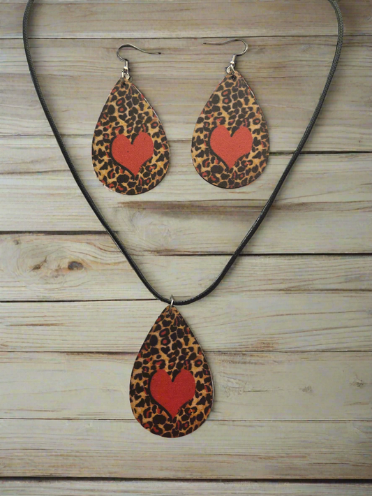 Heart Necklace with Earring Set Style # 609