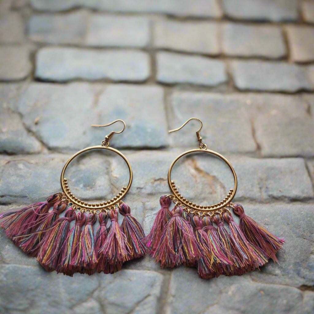 Pink Multi-color Earrings Style # 569