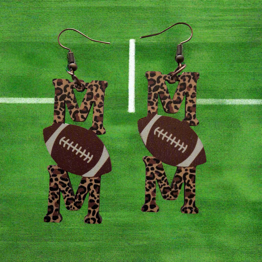 Mom Football Earrings Style # 855