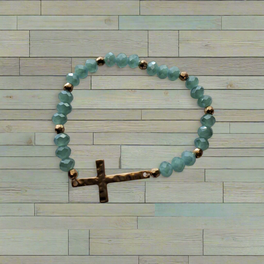 Light Blue Cross Bracelet Style # 845