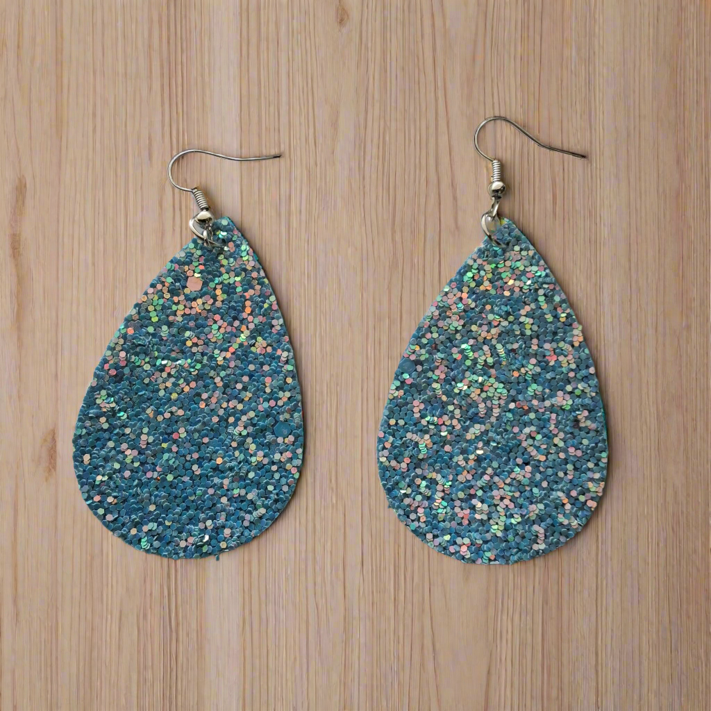 Blue Sparkle Earrings Style # 155