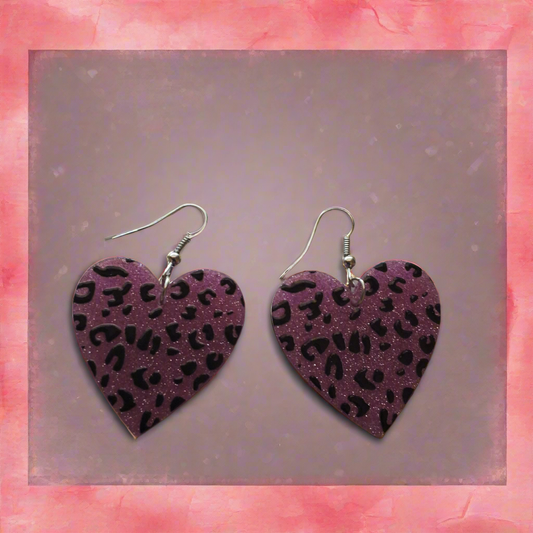 Purple Heart Earrings Style # 494