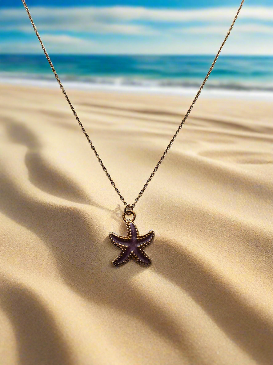 Purple Starfish Necklace Style # 1054