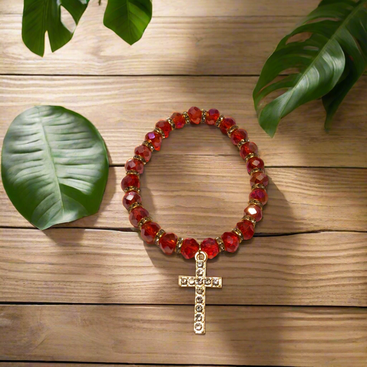 Red Bracelet with Charm Style # 175