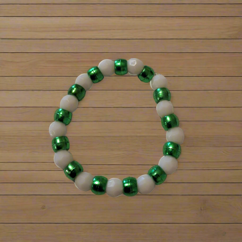 Kids Green and White Bracelet Style # 79