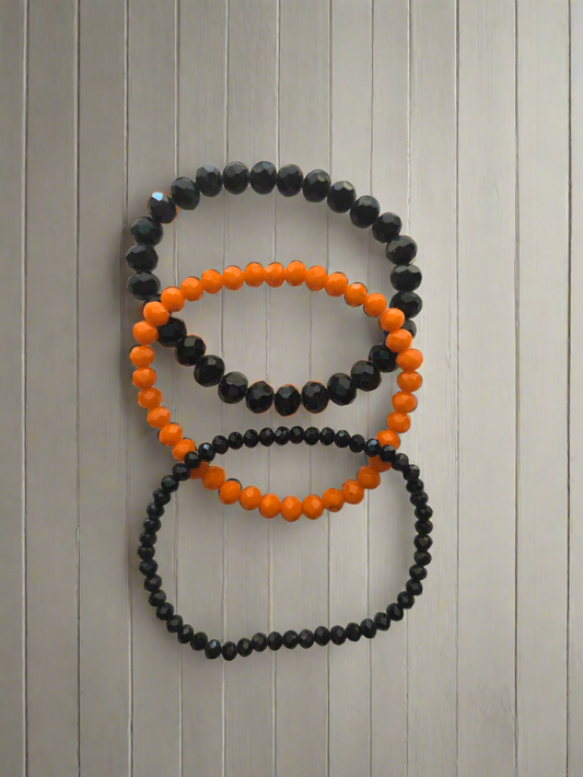 Orange and Black Bracelet Set Style # 671