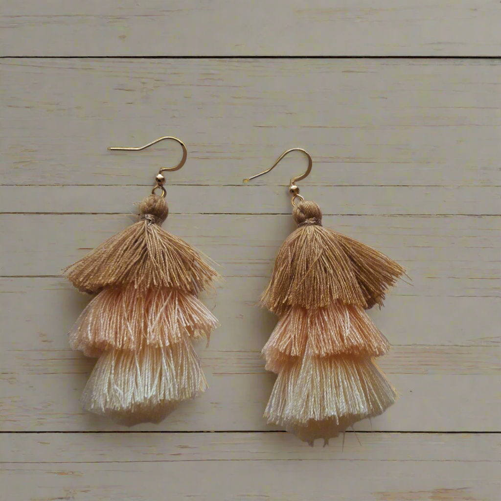 Brown Tassle Earrings Style # 460