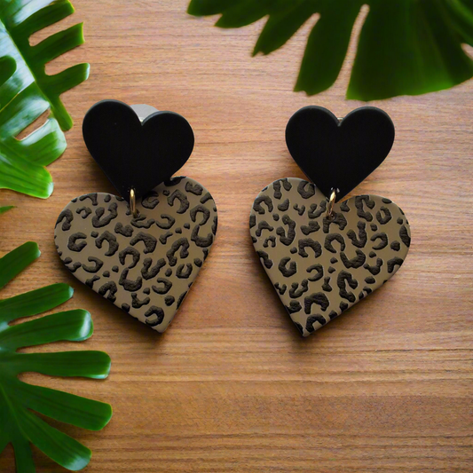 Black Hearts Earrings Style # 119