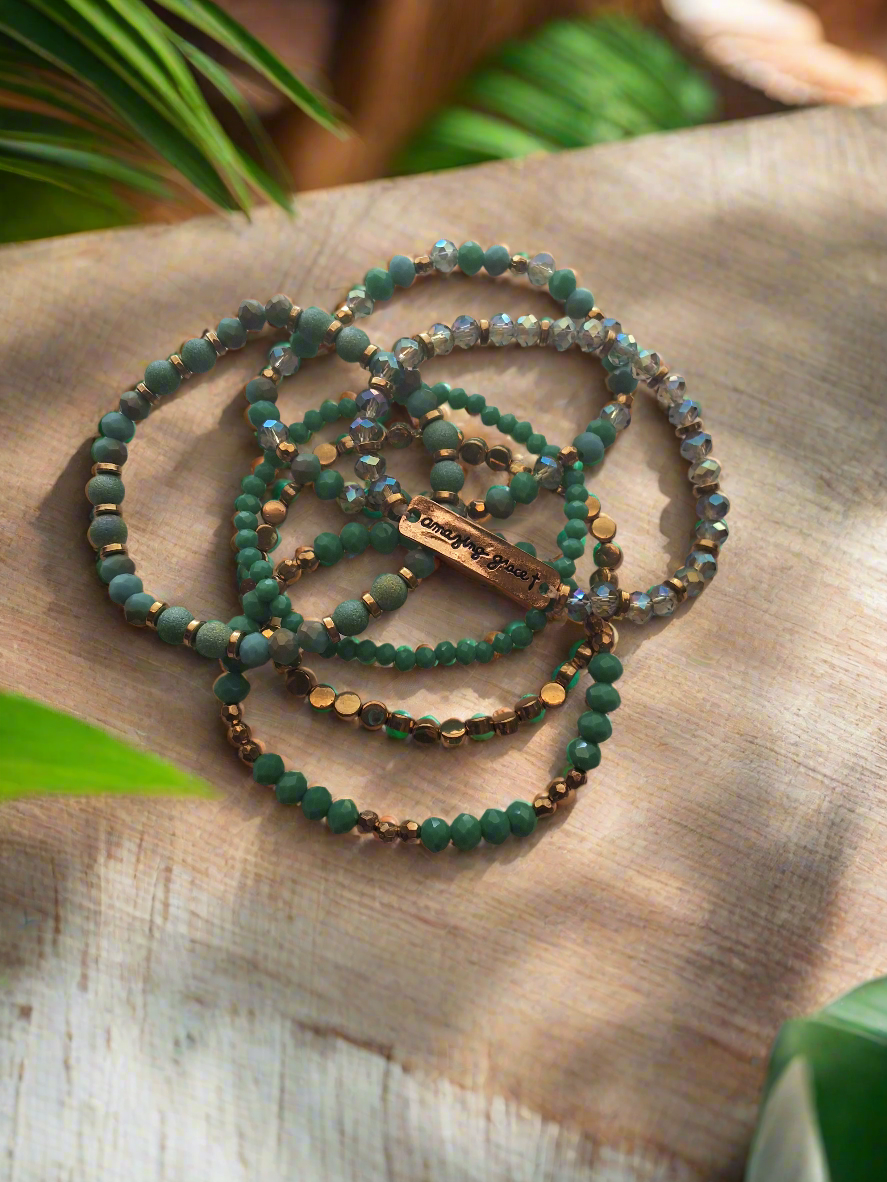 Amazing Grace Green Bracelet Set Style # 963