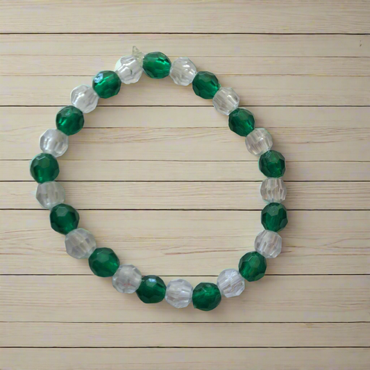 Dark Green and Clear Bracelet Style # 204