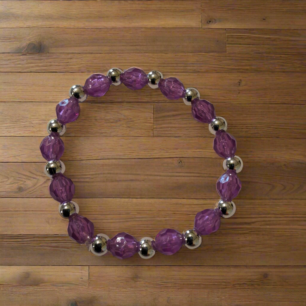 Kids Purple and Silver Bracelet Style # 49