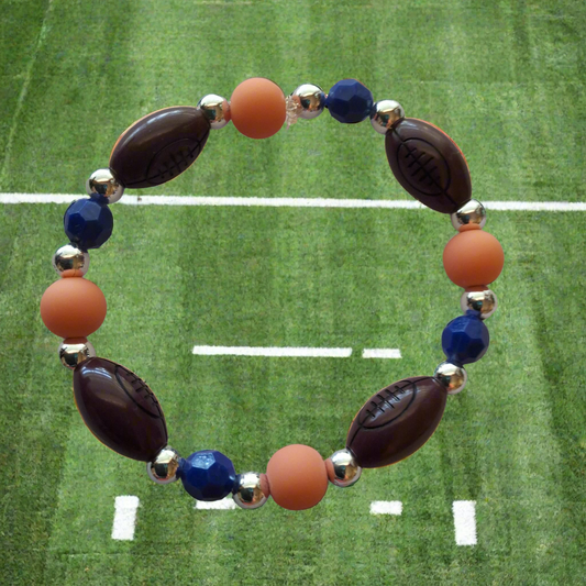 Orange and Blue Football Bracelet Style # 289