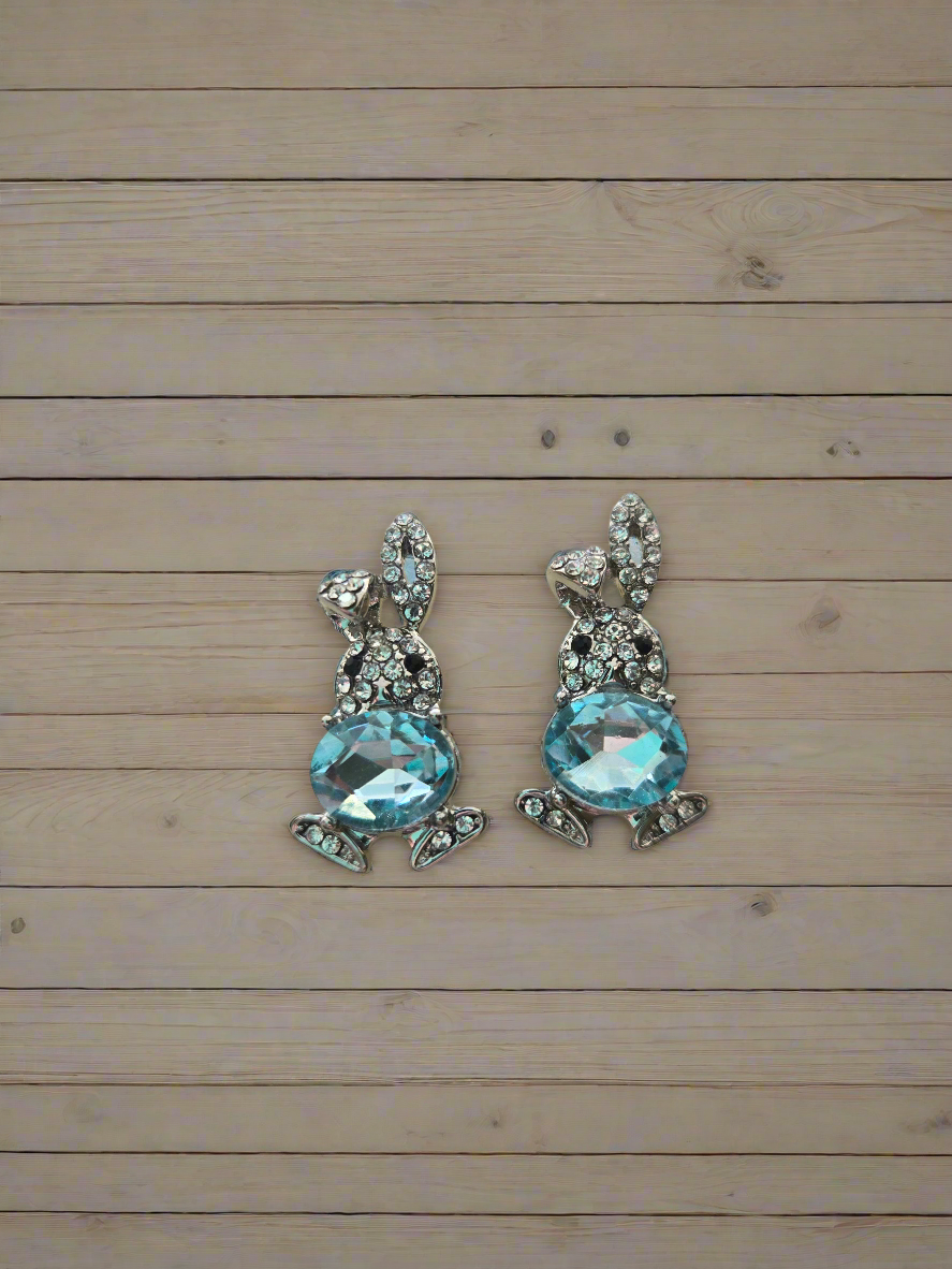 Blue Bunny Stud Earrings Style # 1241