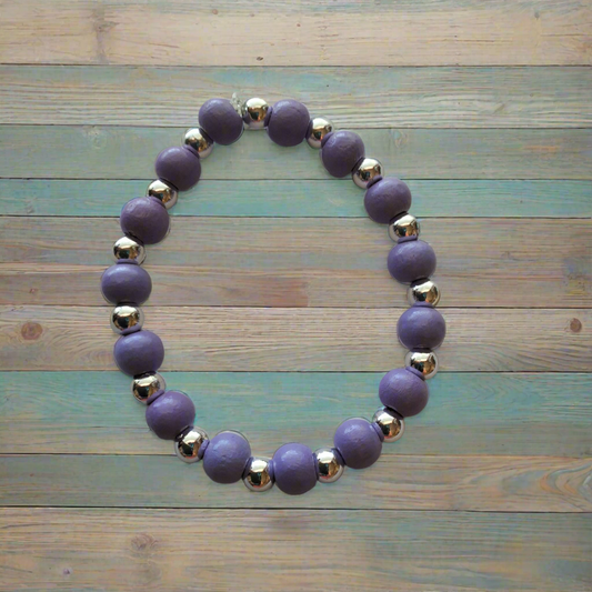 Purple and Silver Bracelet Style # 65