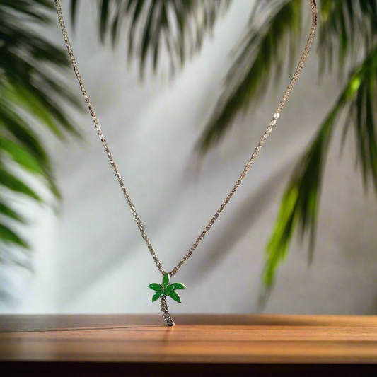 Green Palm Tree Necklace Style # 863