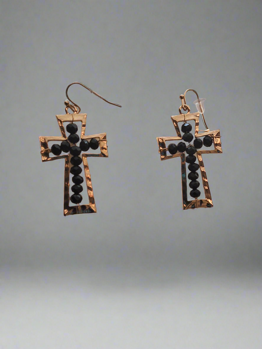 Black Cross Earrings Style # 725