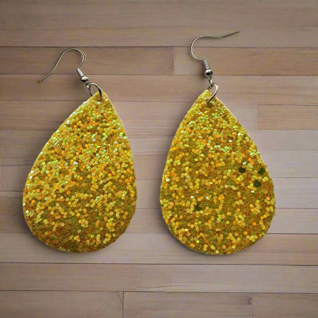 Yellow Sparkle Earrings Style  # 111