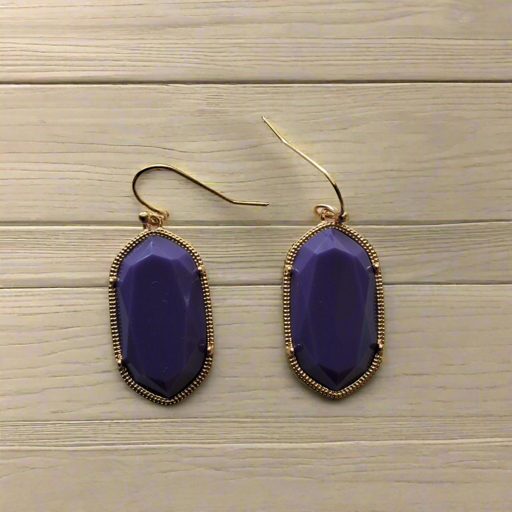 Dark Purple Earrings Style # 1019