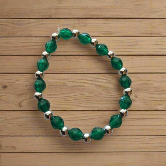 Dark Green and Silver Bracelet Style # 217