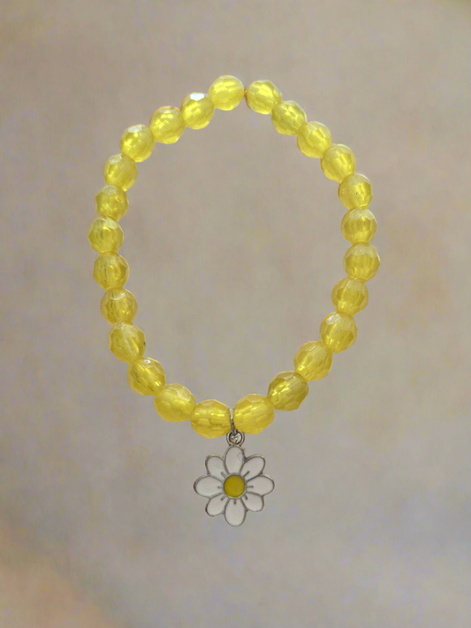 Yellow Daisy Charm Bracelet Style #250