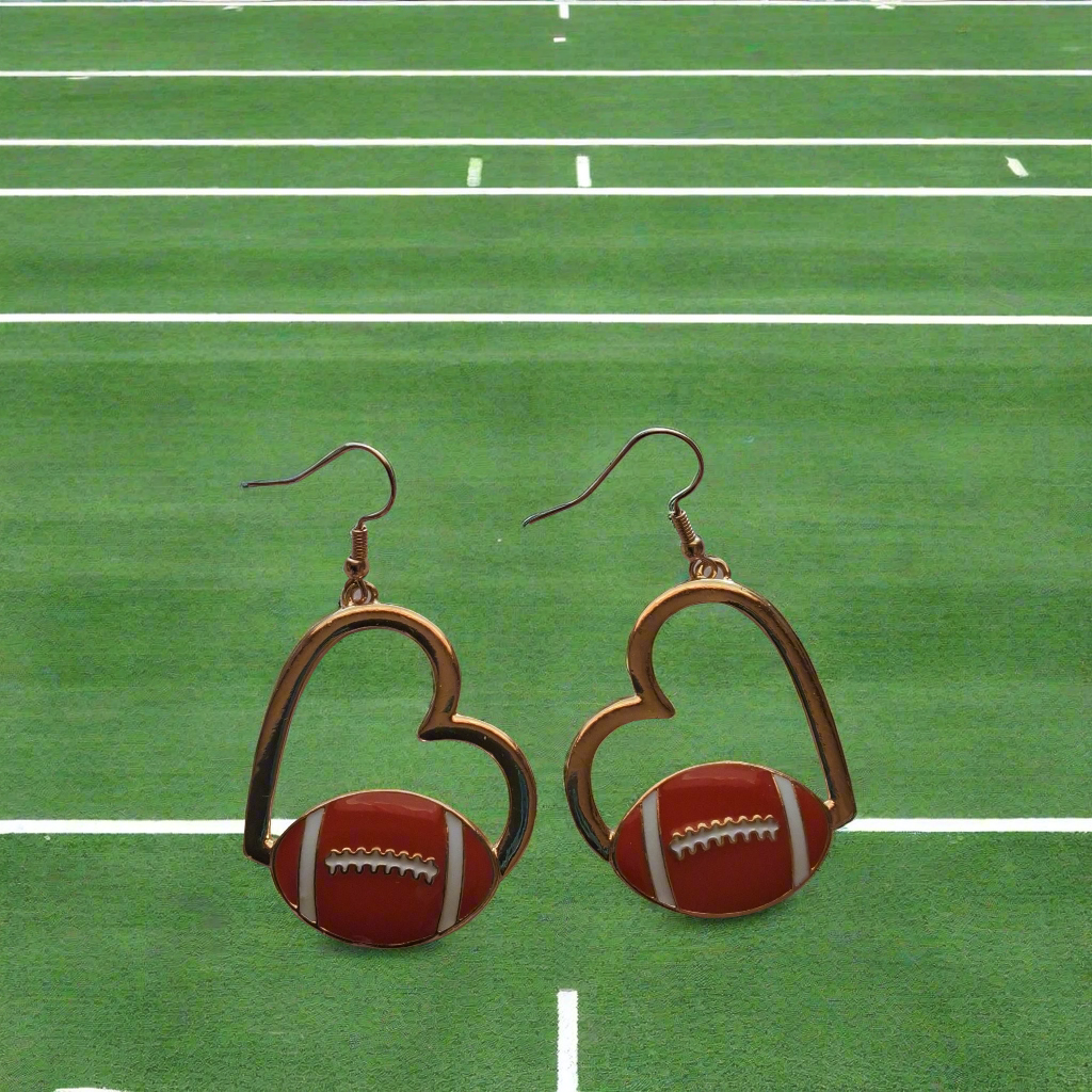 Heart Football Earrings Style # 584