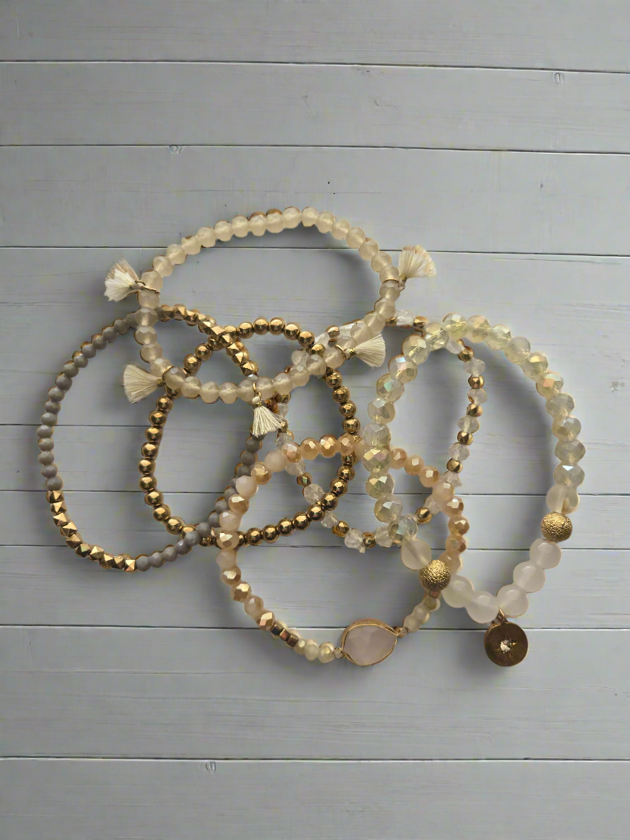 White Bracelet Set Style # 1031