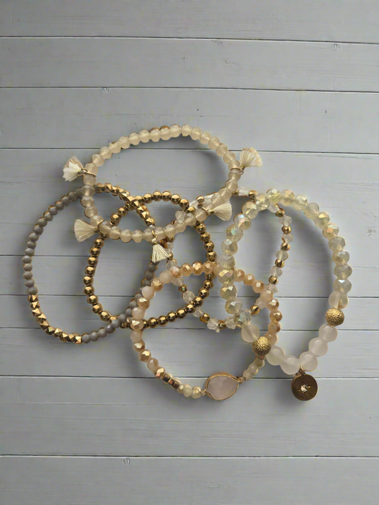 White Bracelet Set Style # 1031