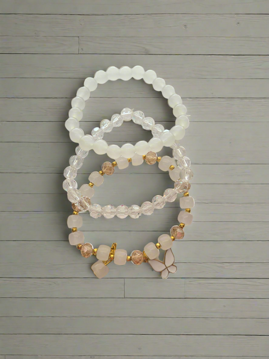 White Bracelet Set Style # 998