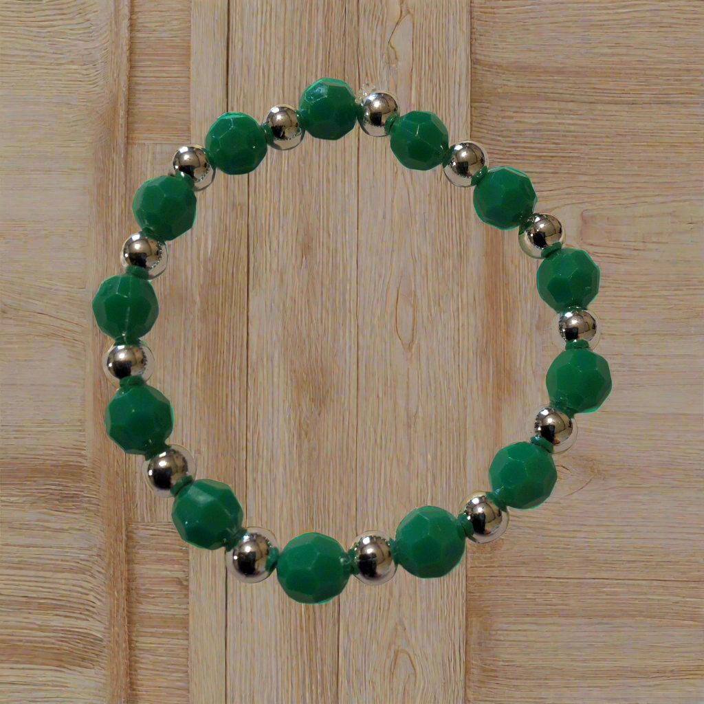 Kids Green and Silver Bracelet Style # 76