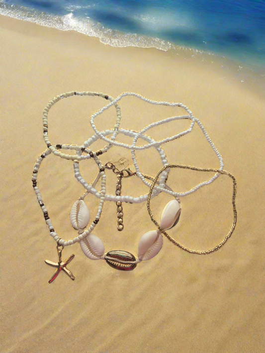 White Shell Bracelet Set Style # 992