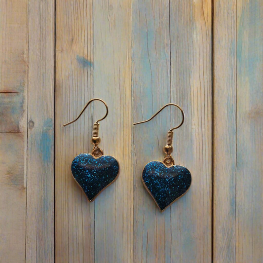 Blue Heart Earrings Style # 517