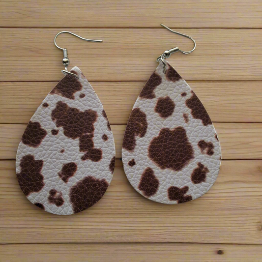 Cow Print Earrings Style # 122