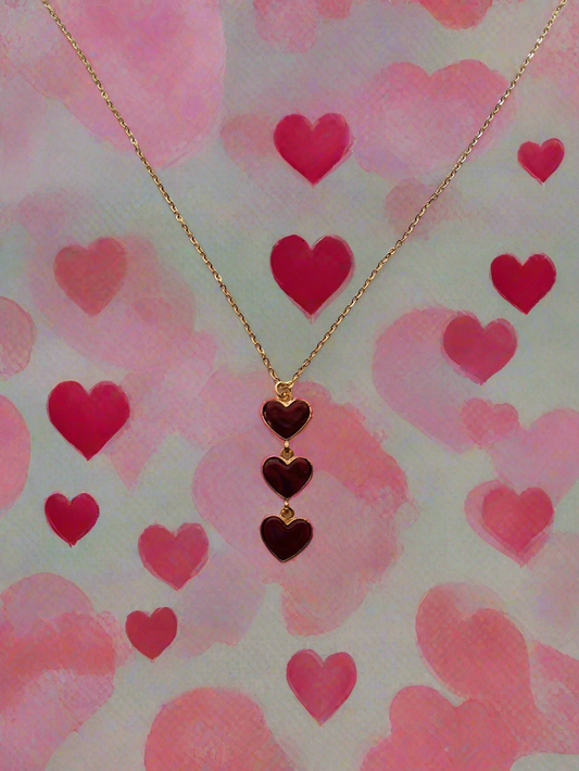 Dark Red Heart Necklace Style # 1224