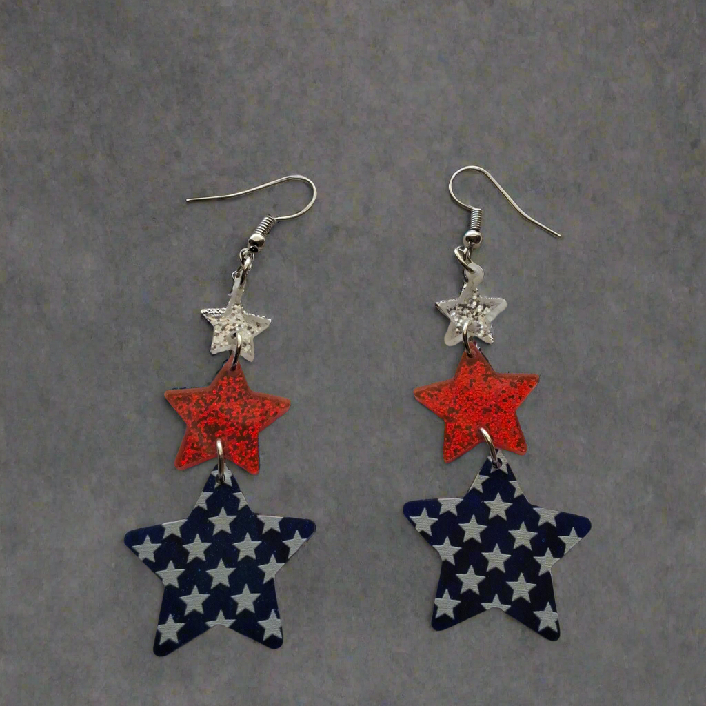 Fourth of July Earrings Style # 743