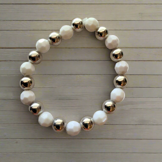 White and Silver Bracelet Style # 290