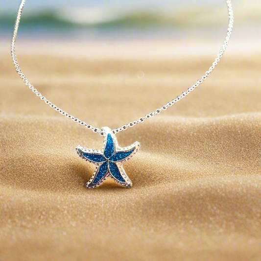 Blue Starfish Necklace Style # 752