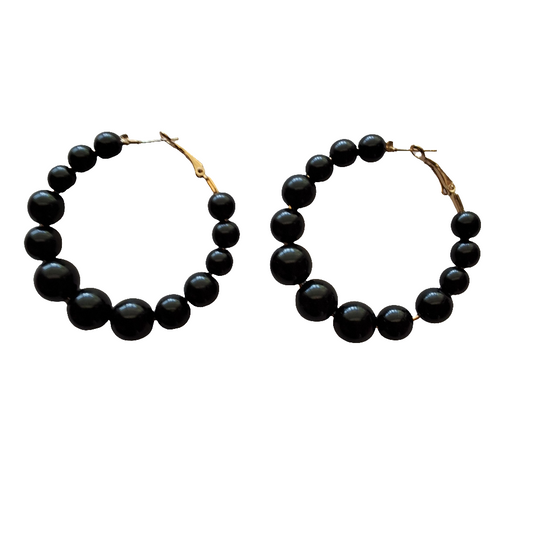 Black Hoop Earrings Style # 533