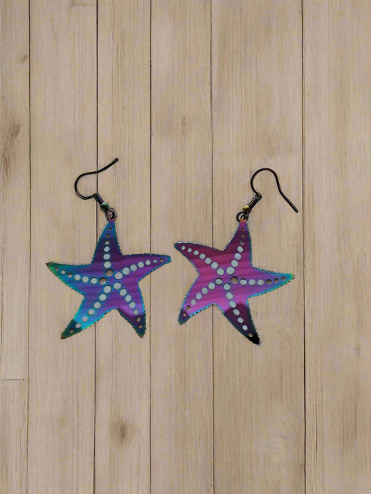 Multi-color Starfish Earrings Style # 1119